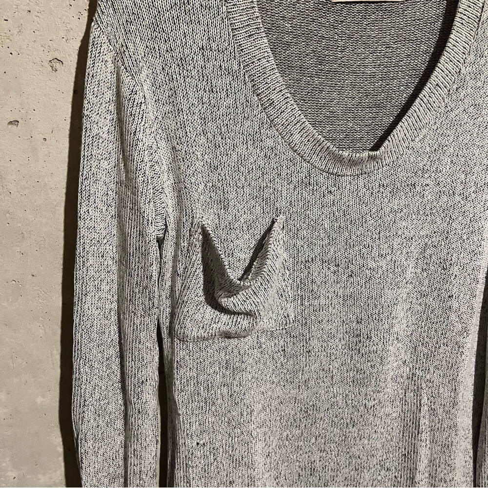Vintage Havana Love & Music Knit Sweater Sz S Gray Pocket Stretchy Soft Tunic - Picture 3 of 9